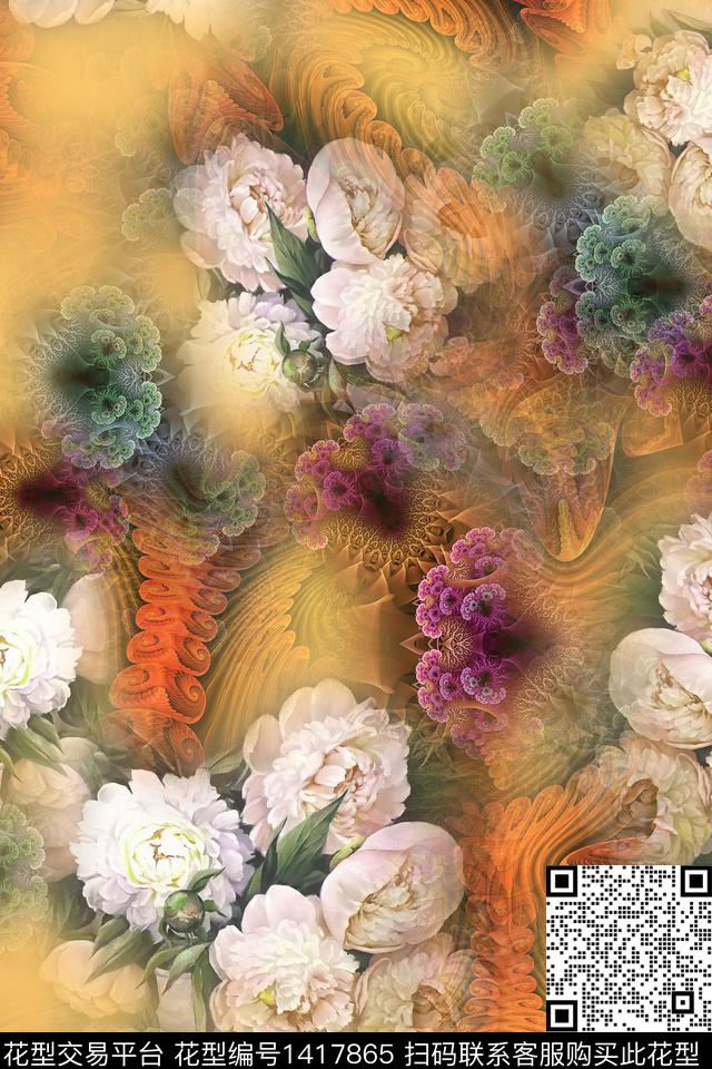 连衣裙花卉小碎花传统印花华亿平台下载（图片编号: 1417865） - 瓦栏（Walan）