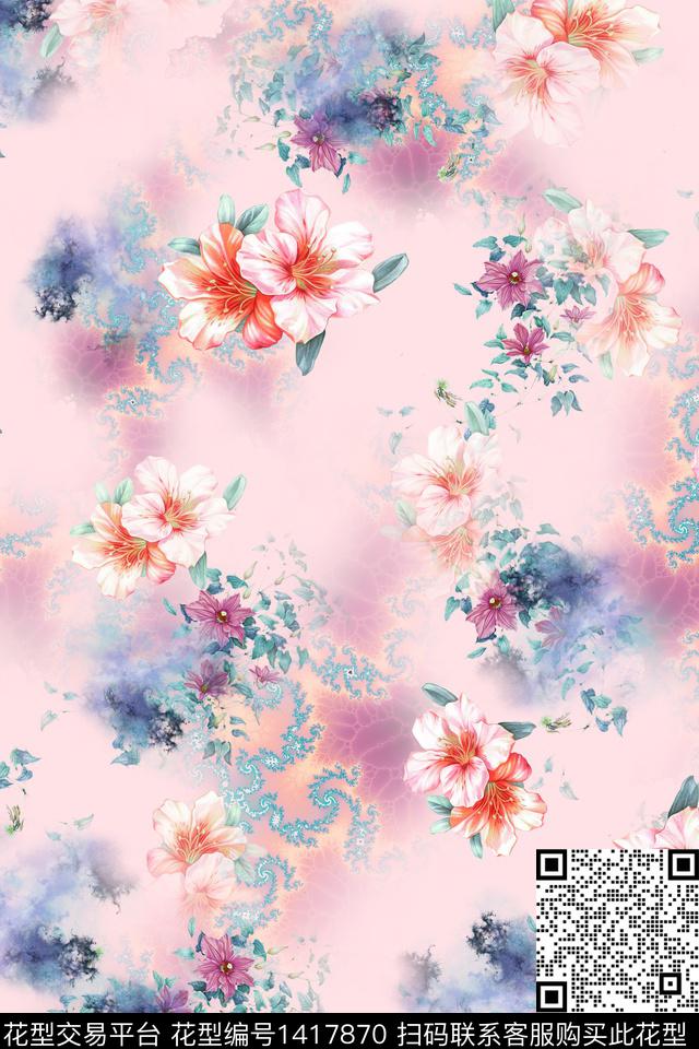 连衣裙花卉小碎花传统印花华亿平台下载（图片编号: 1417870） - 瓦栏（Walan）