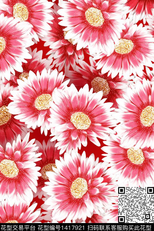 绿植树叶水彩清爽底花卉数码印花华亿平台下载（图片编号: 1417921） - 瓦栏（Walan）