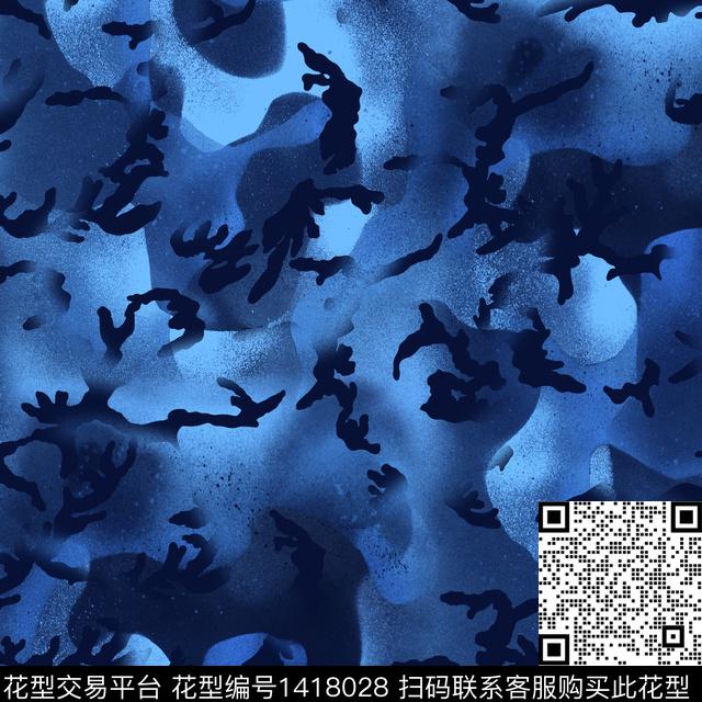 渐变迷彩大牌风数码印花华亿平台下载（图片编号: 1418028） - 瓦栏（Walan）