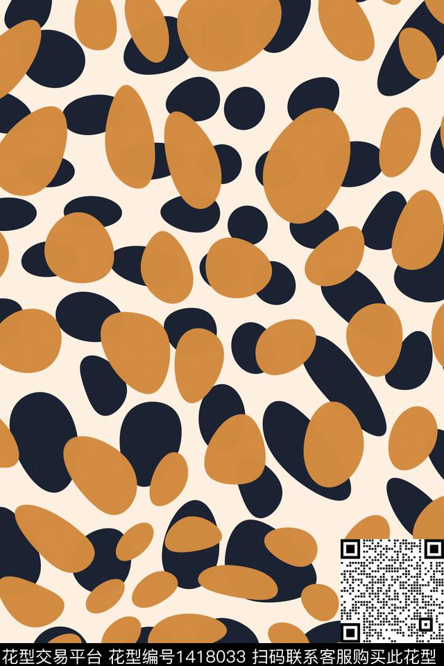 撞色几何简约数码印花华亿平台下载（图片编号: 1418033） - 瓦栏（Walan）