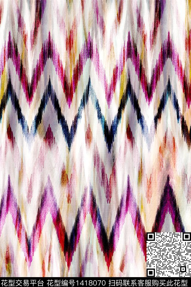 肌理民族风大牌风数码印花华亿平台下载（图片编号: 1418070） - 瓦栏（Walan）