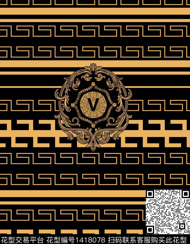 几何男装大牌风数码印花华亿平台下载（图片编号: 1418078） - 瓦栏（Walan）