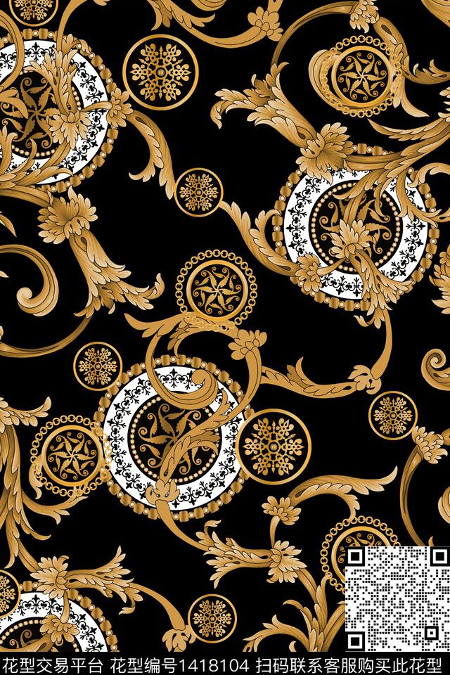 几何民族风大牌风数码印花华亿平台下载（图片编号: 1418104） - 瓦栏（Walan）