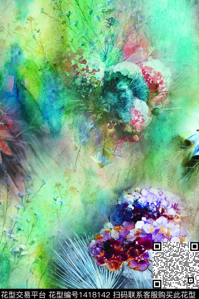 数码华亿平台女装真丝数码印花华亿平台下载（图片编号: 1418142） - 瓦栏（Walan）