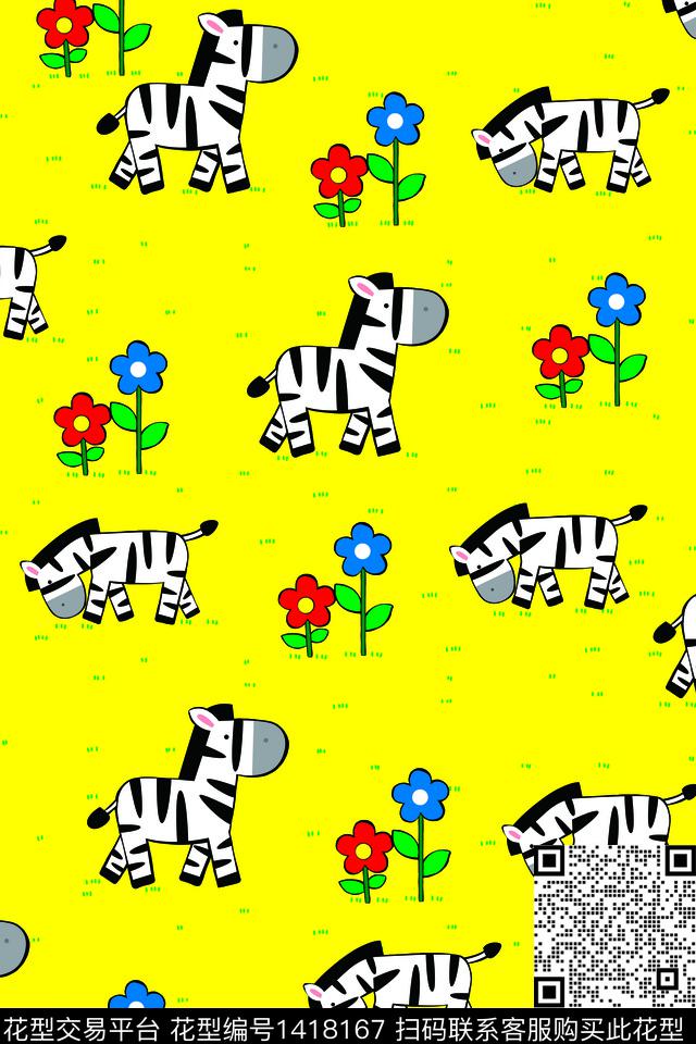 二方连续卡通创意数码印花华亿平台下载（图片编号: 1418167） - 瓦栏（Walan）