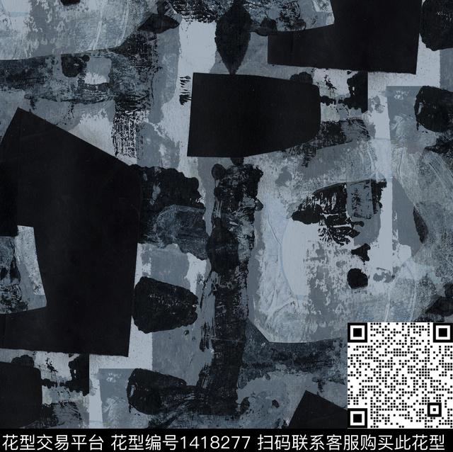 字母迷彩几何数码印花华亿平台下载（图片编号: 1418277） - 瓦栏（Walan）