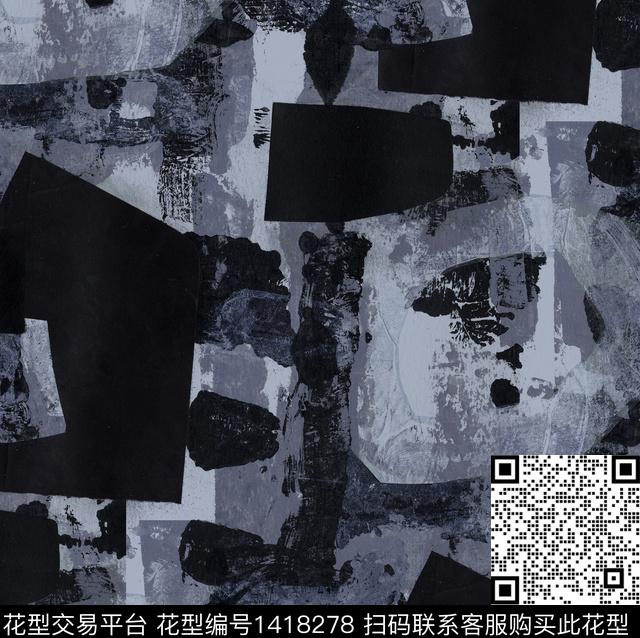 字母迷彩几何数码印花华亿平台下载（图片编号: 1418278） - 瓦栏（Walan）