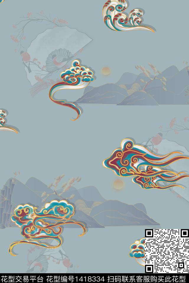 奢华几何简约数码印花华亿平台下载（图片编号: 1418334） - 瓦栏（Walan）