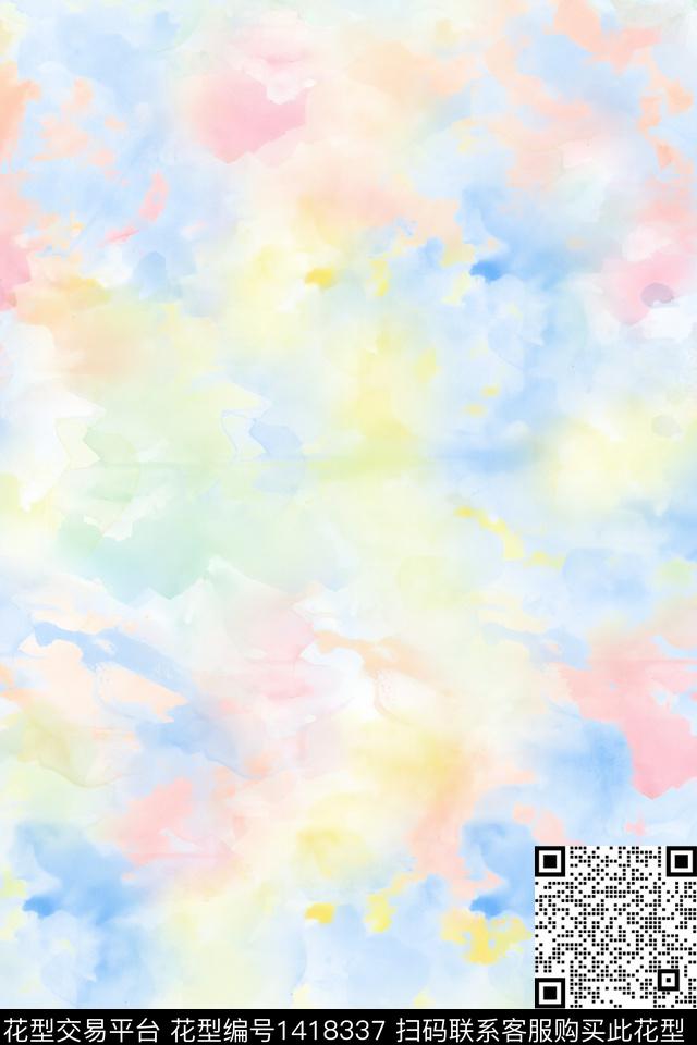 炫彩肌理水彩数码印花华亿平台下载（图片编号: 1418337） - 瓦栏（Walan）