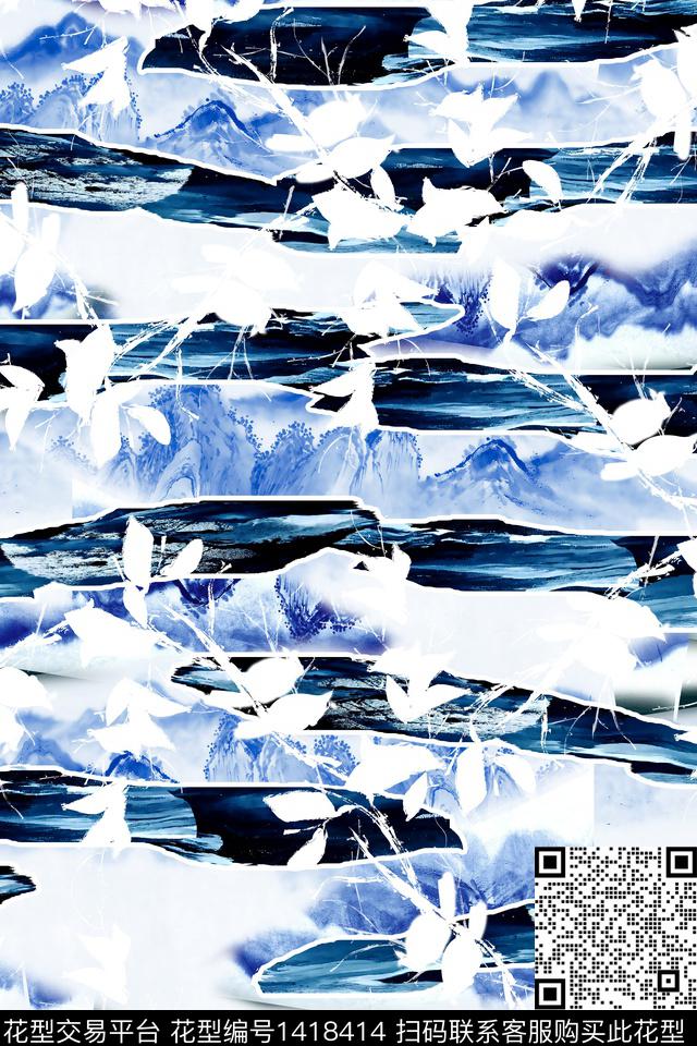 肌理数码华亿平台满版散花数码印花华亿平台下载（图片编号: 1418414） - 瓦栏（Walan）