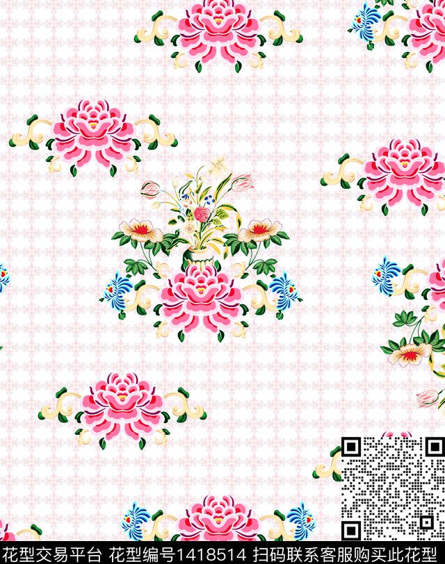 花卉大牌风小碎花数码印花华亿平台下载（图片编号: 1418514） - 瓦栏（Walan）