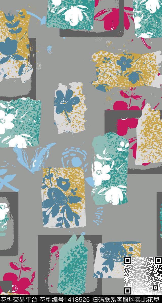 时尚肌理女装传统印花华亿平台下载（图片编号: 1418525） - 瓦栏（Walan）