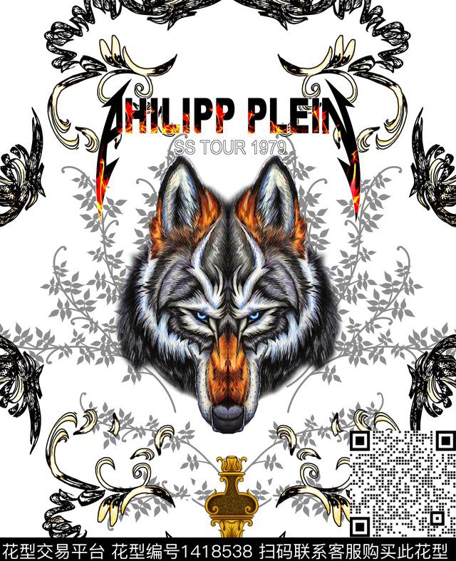 动物头数码定位花春夏华亿平台数码印花华亿平台下载（图片编号: 1418538） - 瓦栏（Walan）