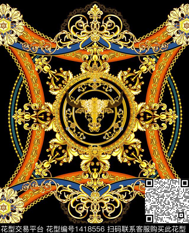 定位花数码定位花大牌风数码印花华亿平台下载（图片编号: 1418556） - 瓦栏（Walan）