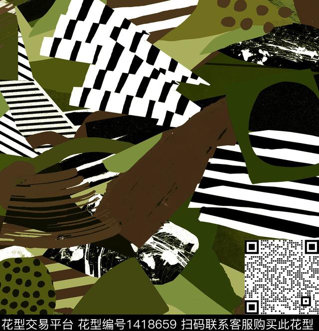 几何NIKE迷彩数码印花华亿平台下载（图片编号: 1418659） - 瓦栏（Walan）