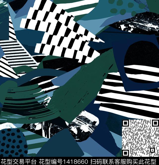 几何NIKE迷彩数码印花华亿平台下载（图片编号: 1418660） - 瓦栏（Walan）