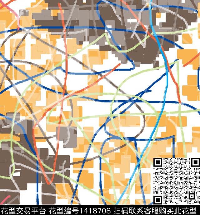 几何数码华亿平台扎染华亿平台数码印花华亿平台下载（图片编号: 1418708） - 瓦栏（Walan）