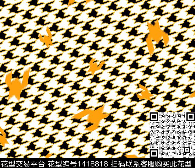 简约字母花卉数码印花华亿平台下载（图片编号: 1418818） - 瓦栏（Walan）