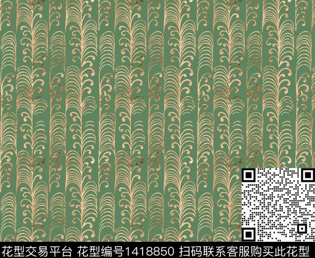 简约复古花卉数码印花华亿平台下载（图片编号: 1418850） - 瓦栏（Walan）