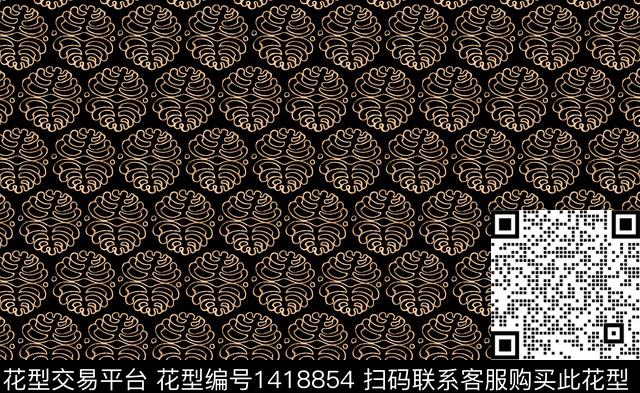 几何简约复古数码印花华亿平台下载（图片编号: 1418854） - 瓦栏（Walan）