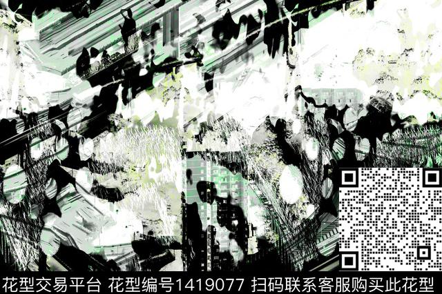几何简约字母数码印花华亿平台下载（图片编号: 1419077） - 瓦栏（Walan）