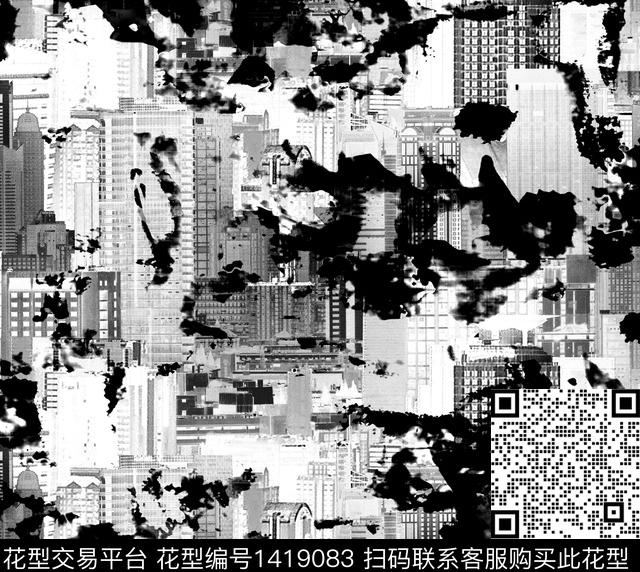 几何简约字母数码印花华亿平台下载（图片编号: 1419083） - 瓦栏（Walan）