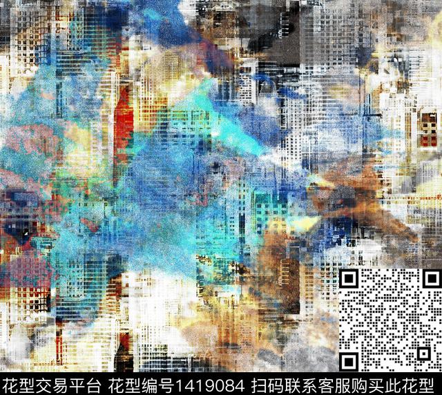 几何简约字母数码印花华亿平台下载（图片编号: 1419084） - 瓦栏（Walan）