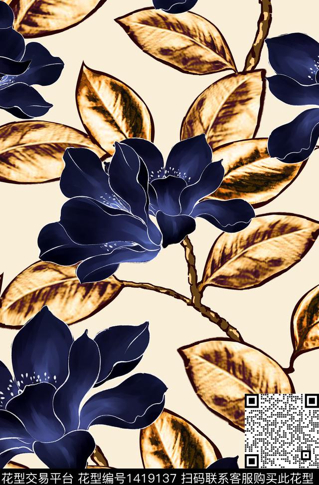 复古民族风花卉数码印花华亿平台下载（图片编号: 1419137） - 瓦栏（Walan）