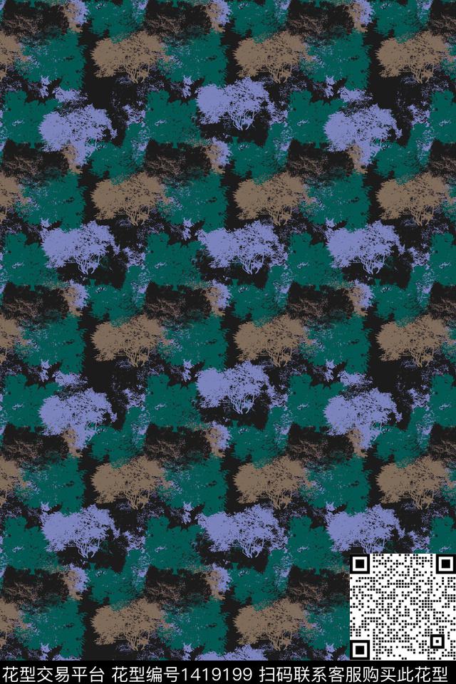 大牌风绿色纹理数码印花华亿平台下载（图片编号: 1419199） - 瓦栏（Walan）