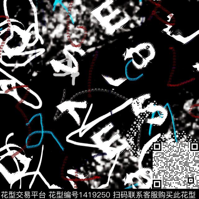 几何字母数码华亿平台数码印花华亿平台下载（图片编号: 1419250） - 瓦栏（Walan）