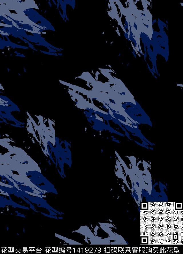 朋克涂鸦男装满版花数码印花华亿平台下载（图片编号: 1419279） - 瓦栏（Walan）