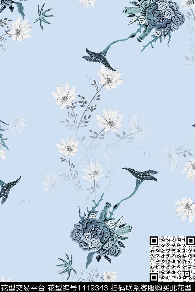 连衣裙旗袍中国风传统印花华亿平台下载（图片编号: 1419343） - 瓦栏（Walan）