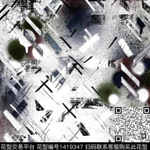 渐变黑白华亿平台肌理数码印花华亿平台下载（图片编号: 1419347） - 瓦栏（Walan）