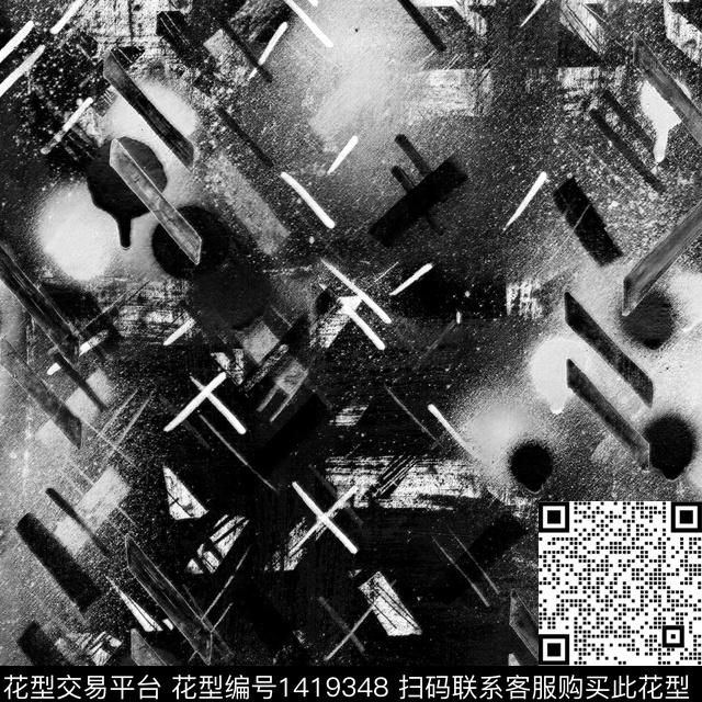 渐变黑白华亿平台肌理数码印花华亿平台下载（图片编号: 1419348） - 瓦栏（Walan）