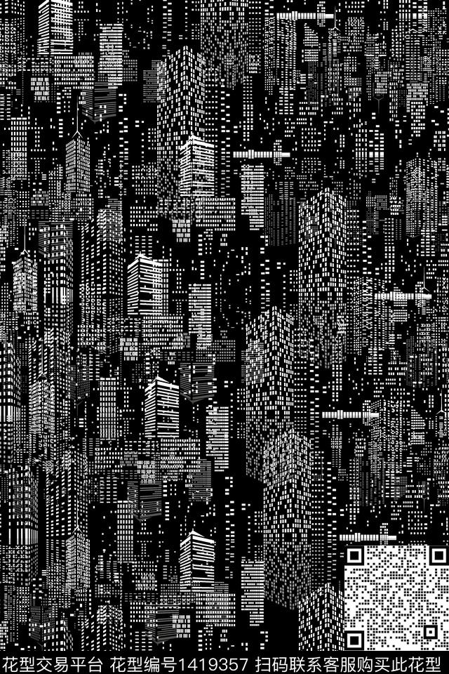 建筑波点黑白华亿平台传统印花华亿平台下载（图片编号: 1419357） - 瓦栏（Walan）