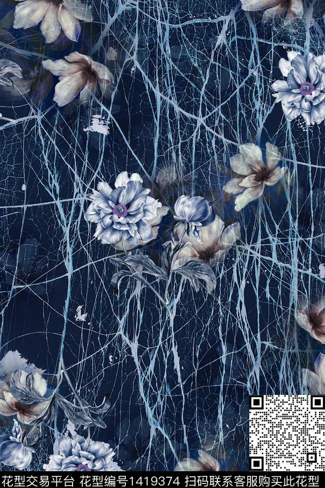 数码华亿平台花卉中国风数码印花华亿平台下载（图片编号: 1419374） - 瓦栏（Walan）