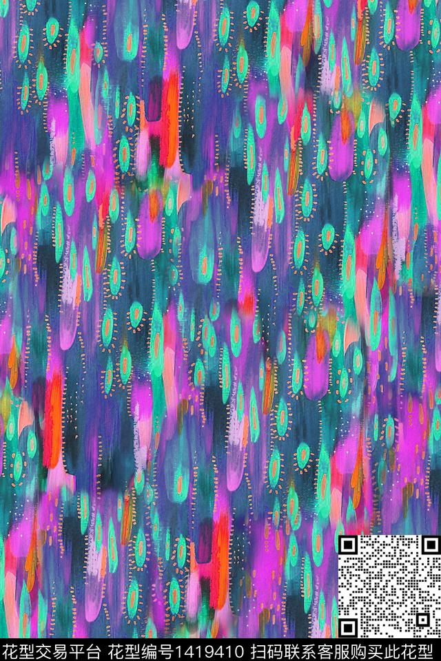 数码华亿平台笔触纹理数码印花华亿平台下载（图片编号: 1419410） - 瓦栏（Walan）