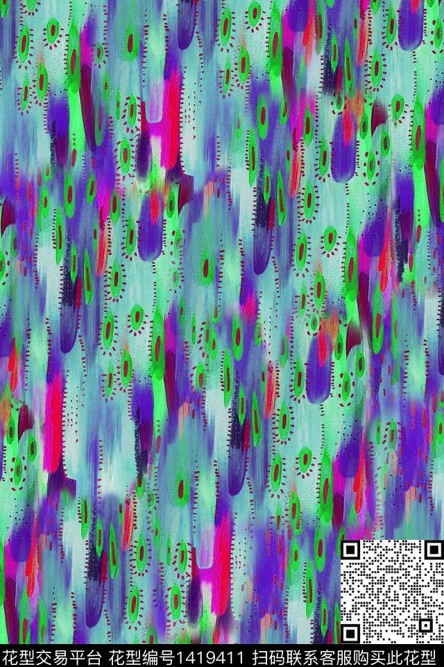 数码华亿平台笔触纹理数码印花华亿平台下载（图片编号: 1419411） - 瓦栏（Walan）