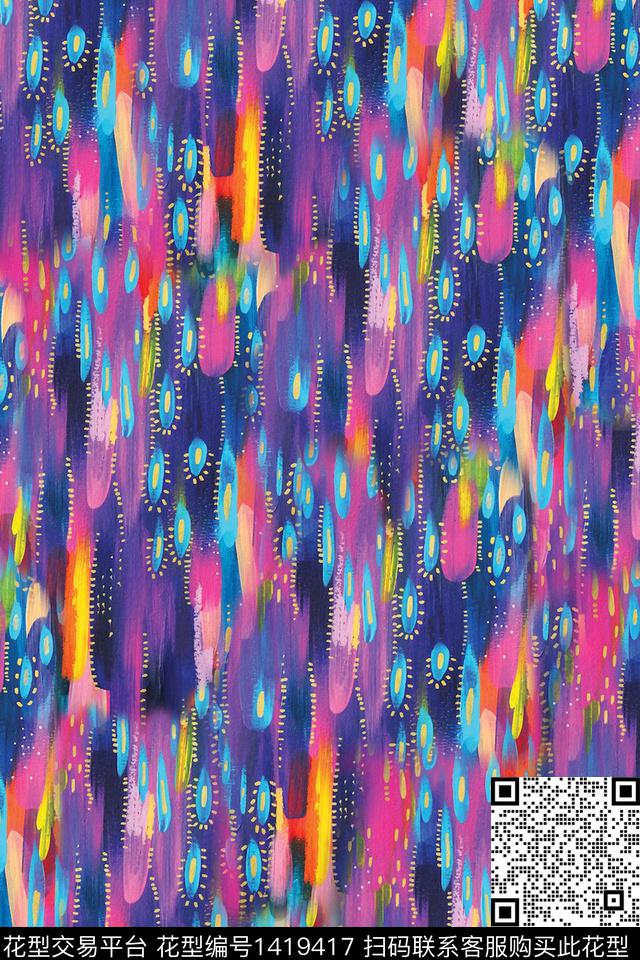 数码华亿平台笔触纹理数码印花华亿平台下载（图片编号: 1419417） - 瓦栏（Walan）