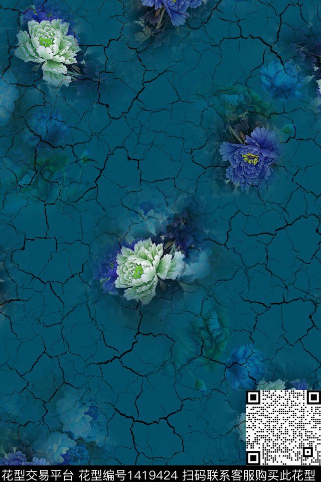 数码华亿平台花卉中国风数码印花华亿平台下载（图片编号: 1419424） - 瓦栏（Walan）