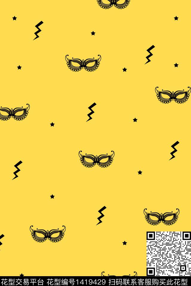 几何简约字母数码印花华亿平台下载（图片编号: 1419429） - 瓦栏（Walan）