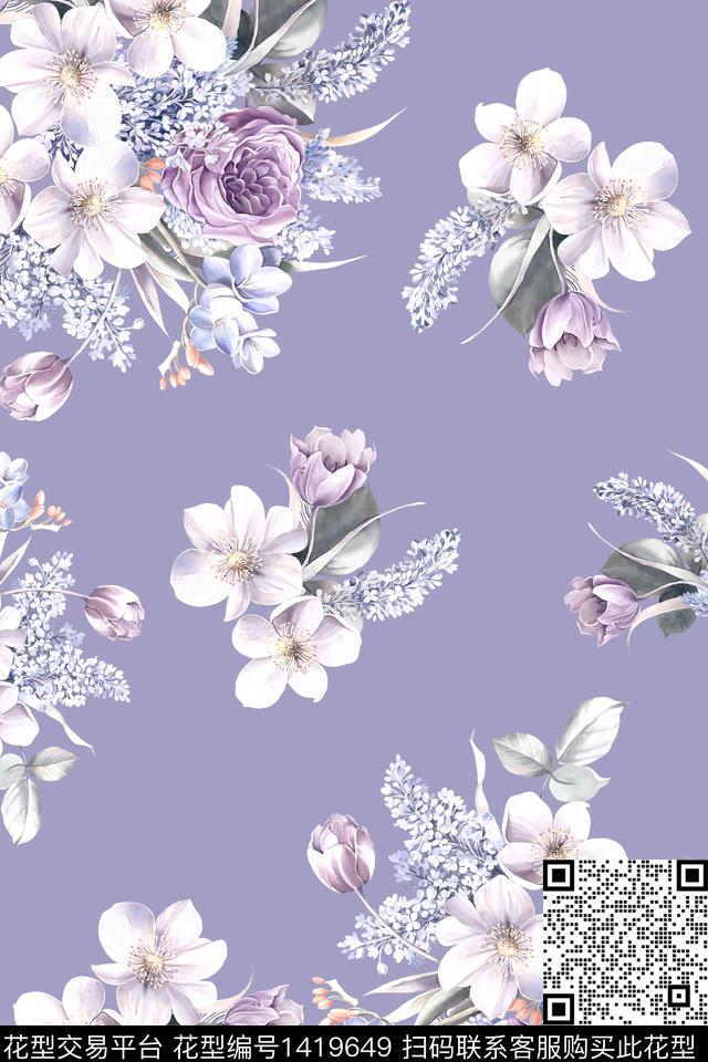 绿植树叶水彩清爽底花卉传统印花华亿平台下载（图片编号: 1419649） - 瓦栏（Walan）