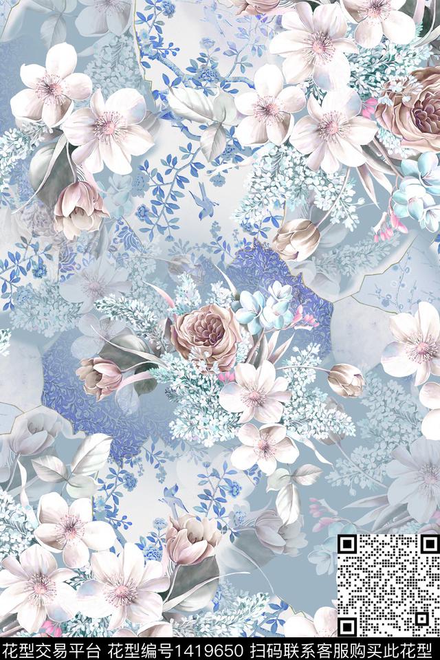 肌理水彩民族风传统印花华亿平台下载（图片编号: 1419650） - 瓦栏（Walan）