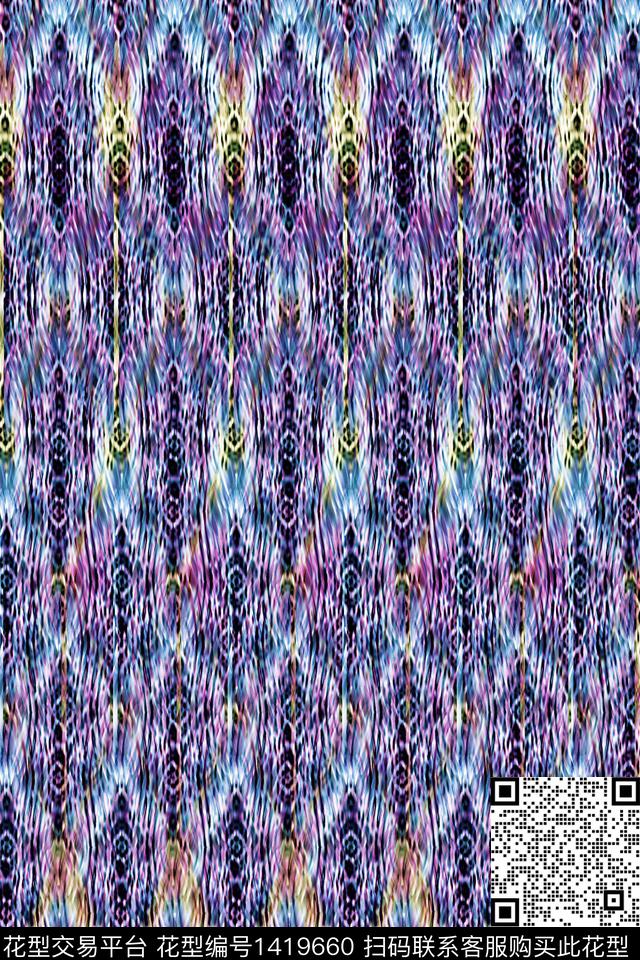 炫彩几何水彩数码印花华亿平台下载（图片编号: 1419660） - 瓦栏（Walan）