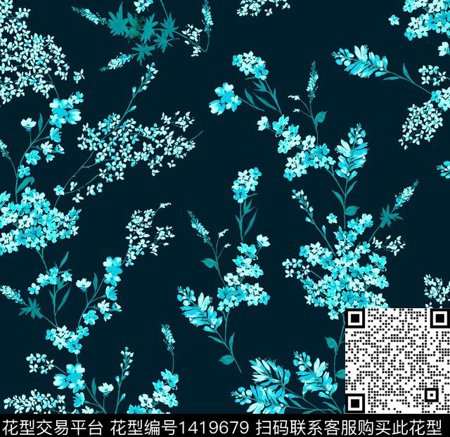 花卉手绘小碎花数码印花华亿平台下载（图片编号: 1419679） - 瓦栏（Walan）