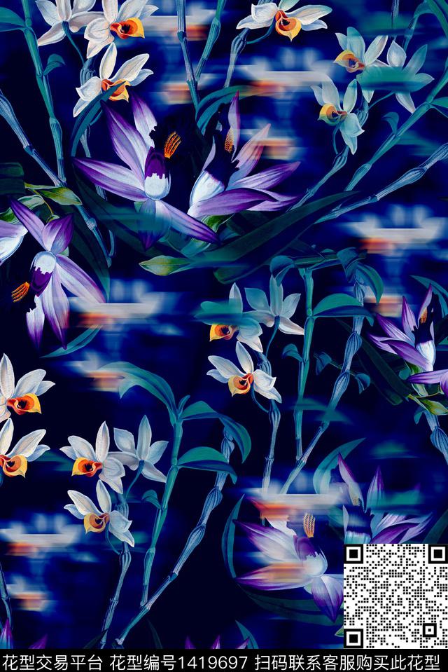 春夏华亿平台香云纱大牌风数码印花华亿平台下载（图片编号: 1419697） - 瓦栏（Walan）