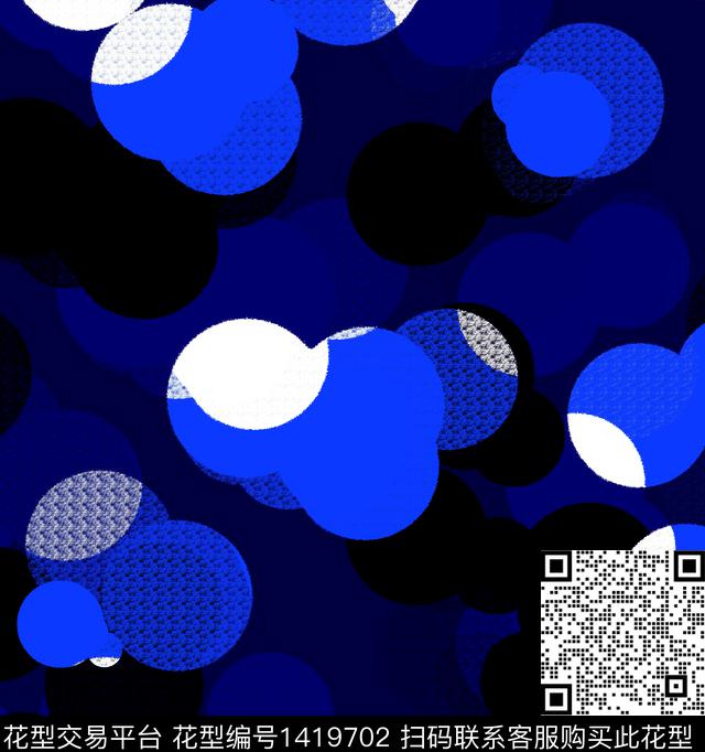 涂鸦撞色几何数码印花华亿平台下载（图片编号: 1419702） - 瓦栏（Walan）