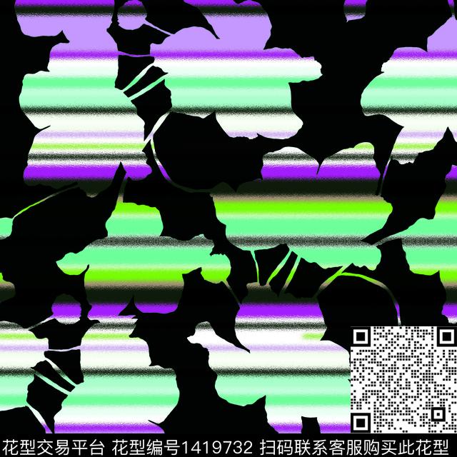 简约花卉热带华亿平台数码印花华亿平台下载（图片编号: 1419732） - 瓦栏（Walan）