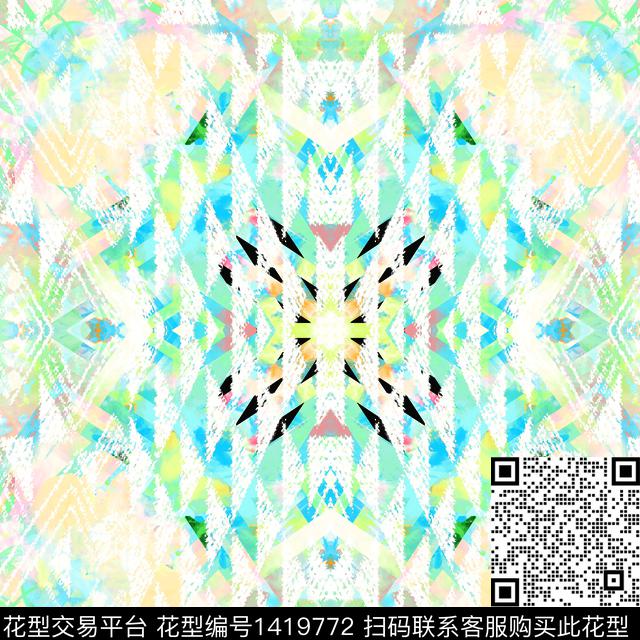 几何渐变大牌风数码印花华亿平台下载（图片编号: 1419772） - 瓦栏（Walan）